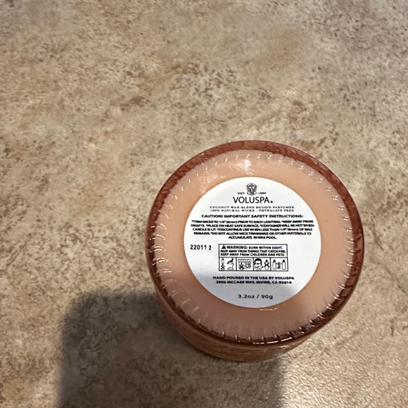 Voluspa Kalahari Watermelon Candle with Pink and Gold Design - Picture 2 of 3